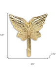 5" Gold Cast Iron Butterfly Wall Hook
