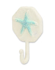 4" Aqua And Cream Cast Iron Starfish Wall Hook