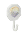 4" Cream And Pearl Cast Iron Seashell Wall Hook
