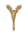 3" Gold Cast Iron Deer Stag Wall Hook