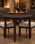 Set of Two Ivory And Dark Brown Linen And Solid Wood Slat Back Dining Side Chairs