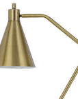 63" Antiqued Brass Metal Reading Floor Lamp With Antiqued Brass Metal Cone Shade