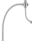68" Nickel Metal Reading Floor Lamp With White Fabric Empire Shade