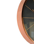 12" Black And Rose Gold Heavy Duty Plastic Silent Analog Round Wall Clock