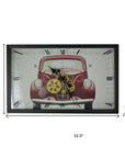 23" Black White And Red Iron Silent Analog Exposed Gear Wall Clock