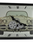 23" Black Silver And White Iron Silent Analog Exposed Gear Wall Clock