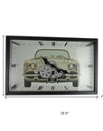 23" Black Silver And White Iron Silent Analog Exposed Gear Wall Clock