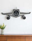 34" Black And Silver Iron Silent Analog Exposed Gear Novelty Wall Clock