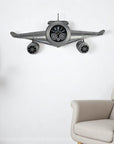 34" Black And Silver Iron Silent Analog Exposed Gear Novelty Wall Clock