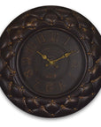 20" Brown And Gold Heavy Duty Plastic Silent Analog Round Wall Clock
