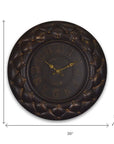 20" Brown And Gold Heavy Duty Plastic Silent Analog Round Wall Clock