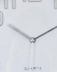 12" Silver And White Heavy Duty Plastic Silent Analog Round Wall Clock
