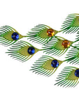 27" Gold Blue And Green Silent Analog Peacock Novelty Wall Clock