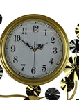 27" Gold Silver And White Iron Silent Analog Floral Novelty Wall Clock