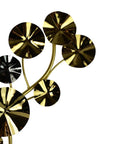 27" Gold Silver And White Iron Silent Analog Floral Novelty Wall Clock