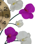 30" Purple White And Gold Silent Analog Floral Novelty Wall Clock