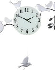 23" Silver Black And White Silent Pendulum Novelty Wall Clock