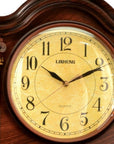 16" Walnut And Gold Resin Silent Analog Ornate Wall Clock