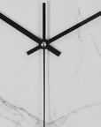 16" Black And White Heavy Duty Plastic Silent Analog Marble Round Wall Clock