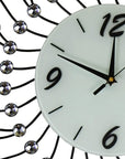 28" Silver Black And White Silent Analog Round Wall Clock