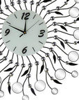 28" Silver Black And White Silent Analog Round Wall Clock