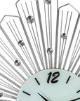 27" Silver And White Silent Analog Novelty Wall Clock