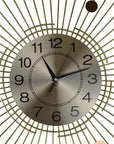 27" Gold Copper And Silver Silent Analog Sunburst Wall Clock