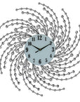 24" Silver And White Silent Analog Novelty Wall Clock