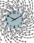 24" Silver And White Silent Analog Novelty Wall Clock