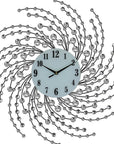 24" Silver And White Silent Analog Novelty Wall Clock