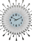 27" Silver And White Silent Analog Round Wall Clock