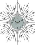 20" Black White And Clear Silent Analog Sunburst Wall Clock