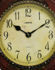 15" Brown And Gold Resin Silent Pendulum Ornate Oval Wall Clock