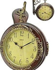 13" Brown Gold And Yellow Resin Silent Analog Ornate Round Wall Clock