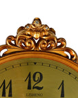 13" Gold And Black Resin Silent Pendulum Ornate Round Wall Clock
