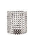 8" Clear And Silver Bejeweled Crystal Wall Sconce Candle Holder