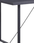 64" Dark Gray and Black Wood and Iron Sled Base Dining Table