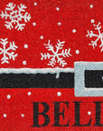 24" X 36" Red And Black Coir Snowflake Outdoor Christmas Door Mat