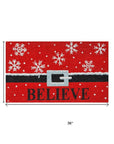 24" X 36" Red And Black Coir Snowflake Outdoor Christmas Door Mat