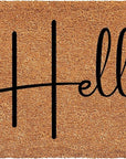 24" X 36" Natural And Black Mod Hello Outdoor Coir Door Mat