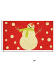 24" X 36" Red And White Coir Snowman Outdoor Christmas Door Mat