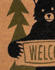 24" X 36" Natural And Black Coir Bear Outdoor Door Mat
