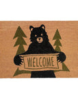 24" X 36" Natural And Black Coir Bear Outdoor Door Mat