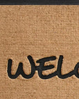 24" X 36" Natural And Black Coir Welcome Outdoor Door Mat