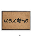 24" X 36" Natural And Black Coir Welcome Outdoor Door Mat