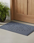 24" X 36" Dark Gray Striped Hello Outdoor Polypropylene Door Mat