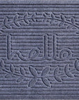 24" X 36" Dark Gray Striped Hello Outdoor Polypropylene Door Mat