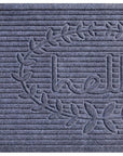 24" X 36" Dark Gray Striped Hello Outdoor Polypropylene Door Mat