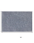 24" X 36" Gray Striped Hello Outdoor Polypropylene Door Mat