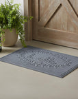 24" X 36" Gray Striped Hello Outdoor Polypropylene Door Mat
